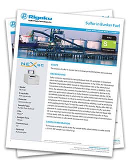 Sulfur analysis bunker fuel application note